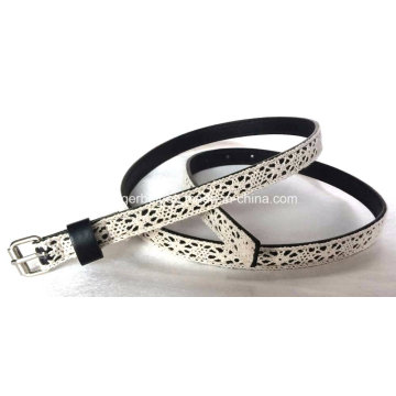 Garments Skinny Belt with Fashion Lace Decorating